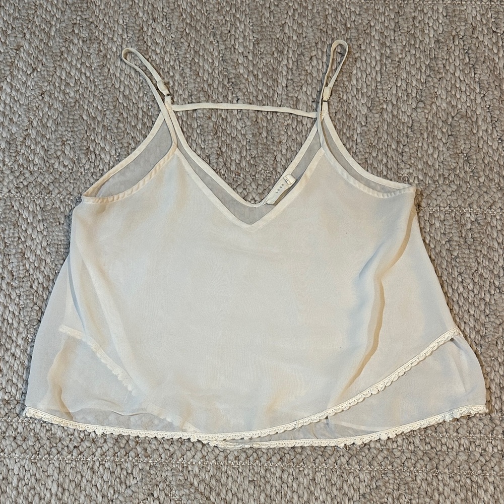 LUSH Semi Sheer Boho Tank Top